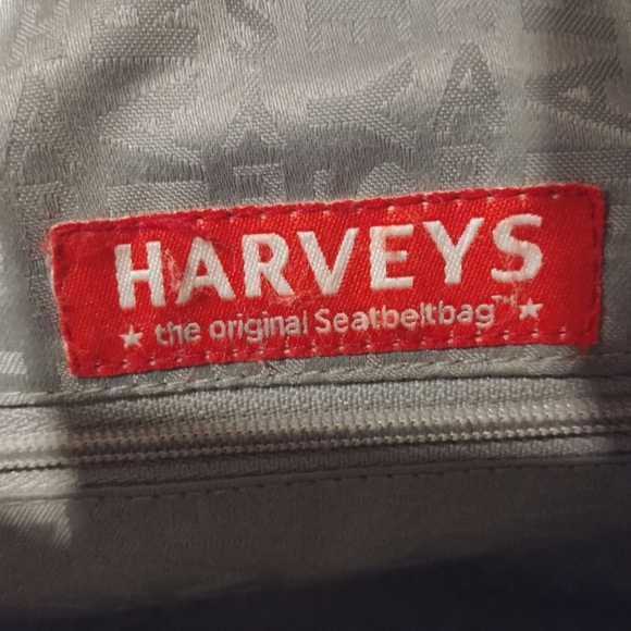 Rare Harvey's Original Seatbelt Embossed Monogram Large Satchel Handbag USA Made - Picture 8 of 16